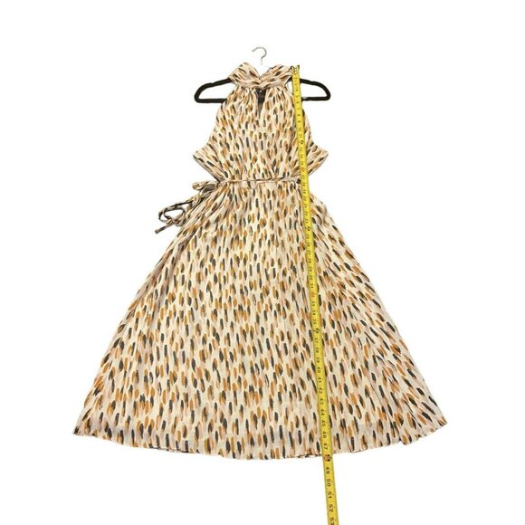 Banana Republic Factory Women Twist Neck Satin Midi Dress Size XL NWT Print - Picture 4 of 10